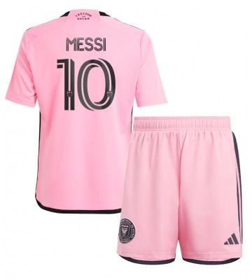 Inter Miami Lionel Messi #10 Primera Equipación Niños 2024-25 Manga Corta (+ Pantalones cortos)